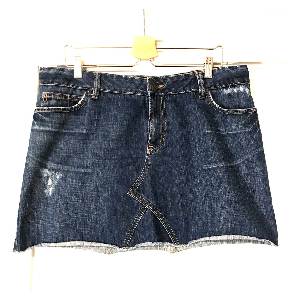 Gap Distressed Denim Mini Skirt